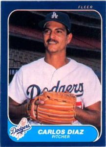 Carlos Diaz 1986 Fleer Baseball Card