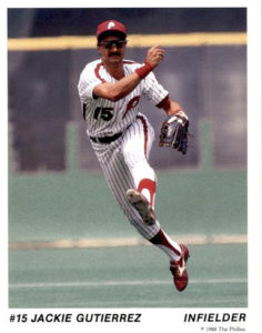 Jackie Gutierrez 1988 Phillies baseball card