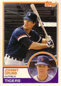 Johnny Grubb 1983 Topps Traded baseball card