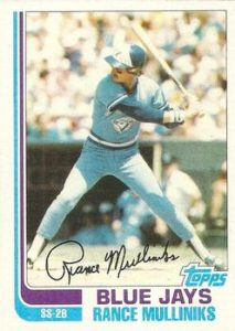 Rance Mulliniks 1982 Topps Traded Baseball Card