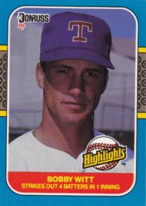 Bobby Witt 1987 Donruss baseball card