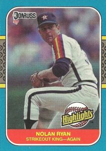 Nolan Ryan 1987 Donruss Highlights Baseball Card