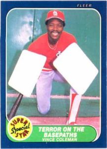 Vince Coleman 1986 Fleer Baseball Card