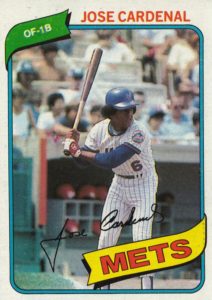 Jose Cardenal 1980 Topps Baseball Card