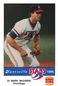 Mark McGwire 1986 minor league baseball card