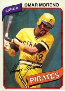 Omar Moreno 1980 Topps Baseball Card