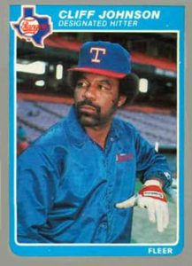 Cliff Johnson 1985 Fleer Update Baseball Card
