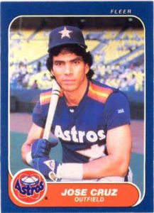 Jose Cruz 1986 Fleer Baseball Card