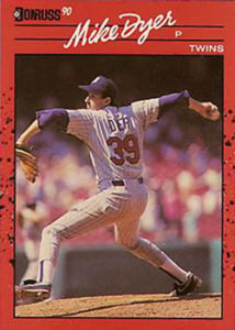 Mike Dyer 1990 Donruss Baseball Card