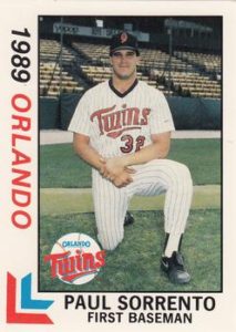 Paul Sorrento 1989 minor league baseball card