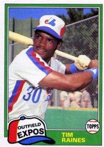 Tim Raines 1981 Topps baseball card