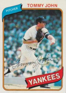 Tommy John 1980 Topps Baseball Card