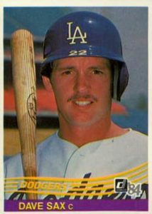 Dave Sax 1984 Donruss Baseball Card