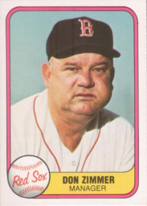 Don Zimmer 1981 Fleer Baseball Card
