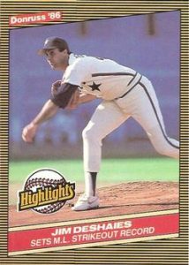 Jim Deshaies 1986 Donruss Baseball Card