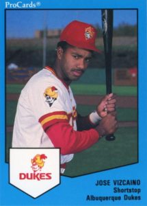 Jose Vizcaino 1989 minor league baseball card