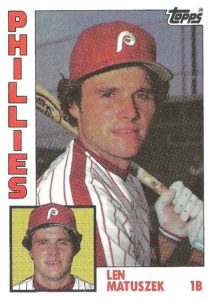 Len Matuszek 1984 Topps Baseball Card