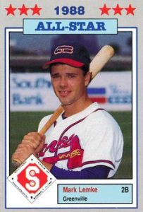Mark Lemke 1988 minor league baseball card