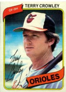 Terry Crowley 1980 Topps Baseball Card