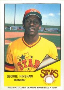 George Hinshaw 1984 minor league baseball card