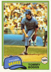 Tommy Boggs 1981 Topps Baseball Card