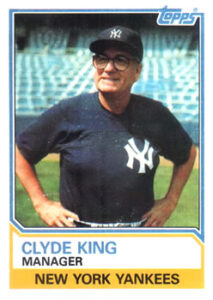 Clyde King 1983 Topps Baseball Card