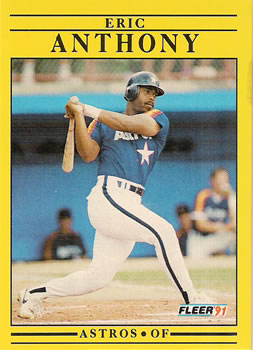 Eric Anthony 1991 Fleer Baseball Card - 1980s Baseball