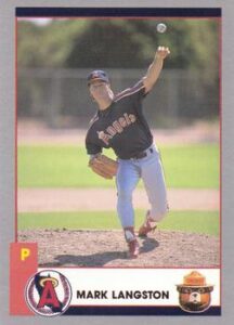 Mark Langston 1990 California Angels Smokey Baseball Card