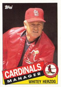 Whitey Herzog 1985 Topps Baseball Card