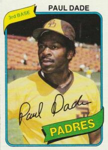 Paul Dade 1980 Topps Baseball Card