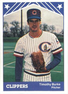 Tim Burke 1983 minor league baseball card