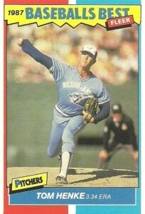 Tom Henke 1987 Fleer Baseball Card