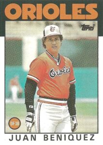 Juan Beniquez 1986 Topps Baseball Card