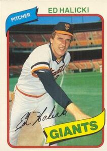 Ed Halicki 1980 Topps Baseball Card