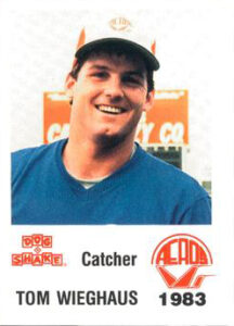 Tom Wieghaus 1983 minor league baseball card
