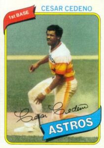 Cesar Cedeno 1980 Topps Baseball Card