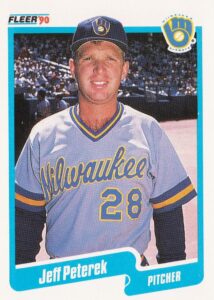 Jeff Peterek 1990 Fleer Baseball Card